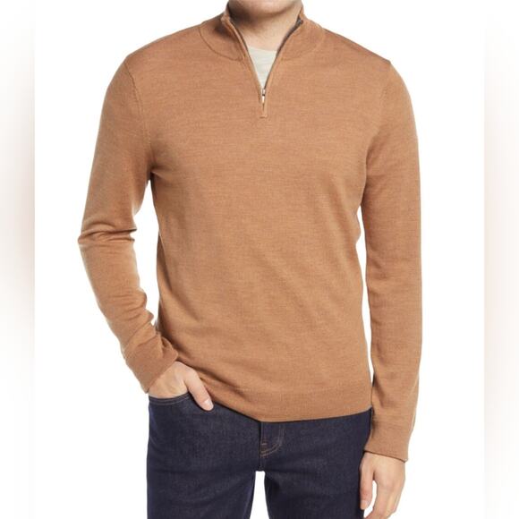 Nordstrom Men's Merino Wool Quarter Zip Sweater Large - Picture 5 of 6